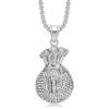 2026 Jewelry 18K Diamond US Dollar Money Bag Pendant Necklace
