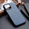 Чехол из кожи с тиснением под крокодила для iPhone 16 15 13 14 11 12 Pro Max 13 Mini XR X XS с замшевой подкладкой Жесткий ПК Противоударный чехол