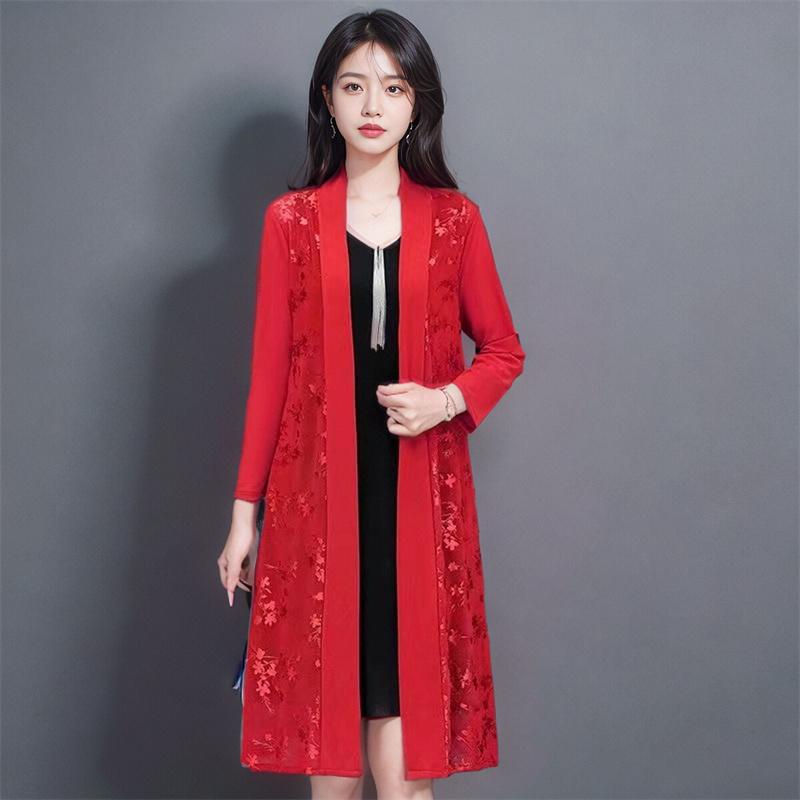 Средний возраст Женский Кардиган Тонкий Стиль Солнцезащитная Одежда Пальто Женская Летняя Шаль Длинные Солнцезащитные Топы Куртка