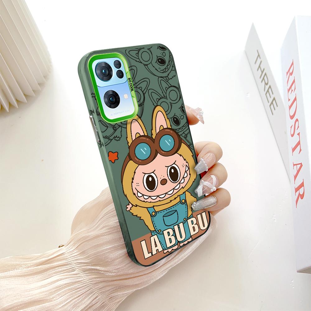 Окрашенный узор, цветной серебристый, двухсторонний, жесткий, противоударный чехол для телефона с защитой от падений для OnePlus OPPO Reno Realme