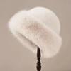 Winter Hat for Women Faux Fur Fluffy Bucket Hat for Women Luxury Plush Thicken Snow Fur Bucket Hat Soft Panama Cap