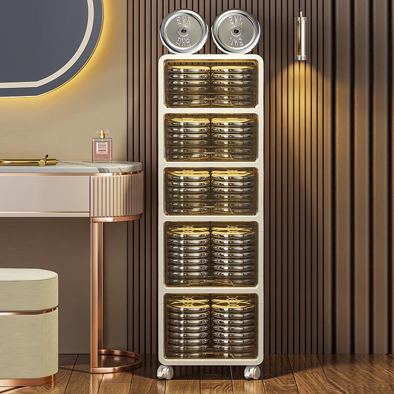 Стойка с выдвижными ящиками, прозрачный шкаф для хранения, большая вместимость, мобильная полка для хранения вещей для кухни, ванной комнаты