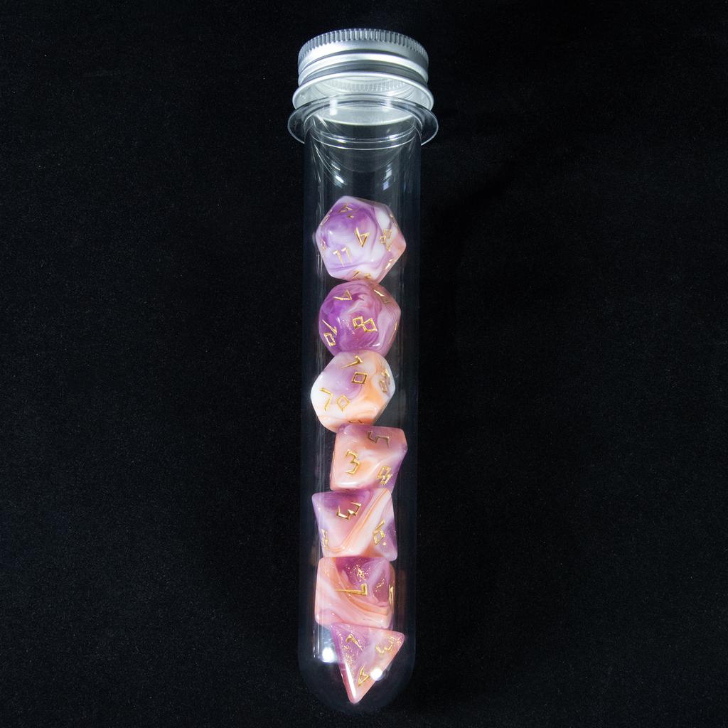 Набор многогранных кубиков DND, кубики смешанных цветов для настольной игры, реквизит для обучения математике, сувенирный подарок, 42 кубика, 6 туб, 1 подставка для туб