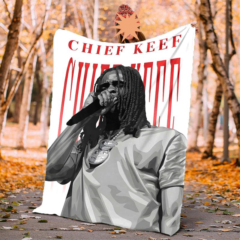 Chief Keef Flannel Blanket Soft Warm All-Season Throw, Design for Camping, Car Travel, Hiking Sofa, Bed, Office Perfect Gift for Parties