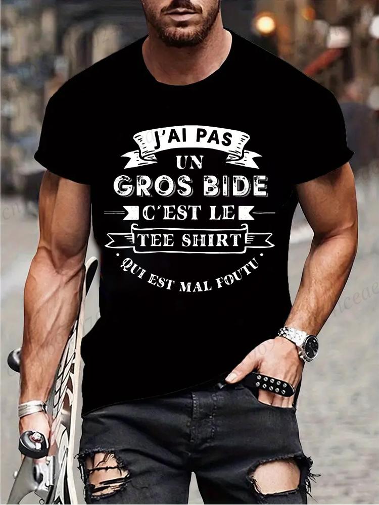 I Don't Have A Big Paunch Men T Shirt Funny French Humor Gift Y2k T-shirt Summer Casual Unisex Tee Fashion Summer Tee Shirt Tops