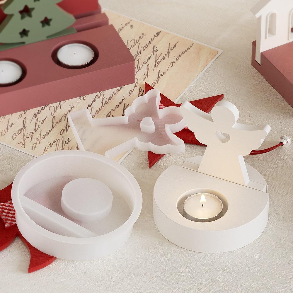 Handmade Jewelry Stand Casting Molds Christmas DIY Candle Holders Portable Ornaments Molds