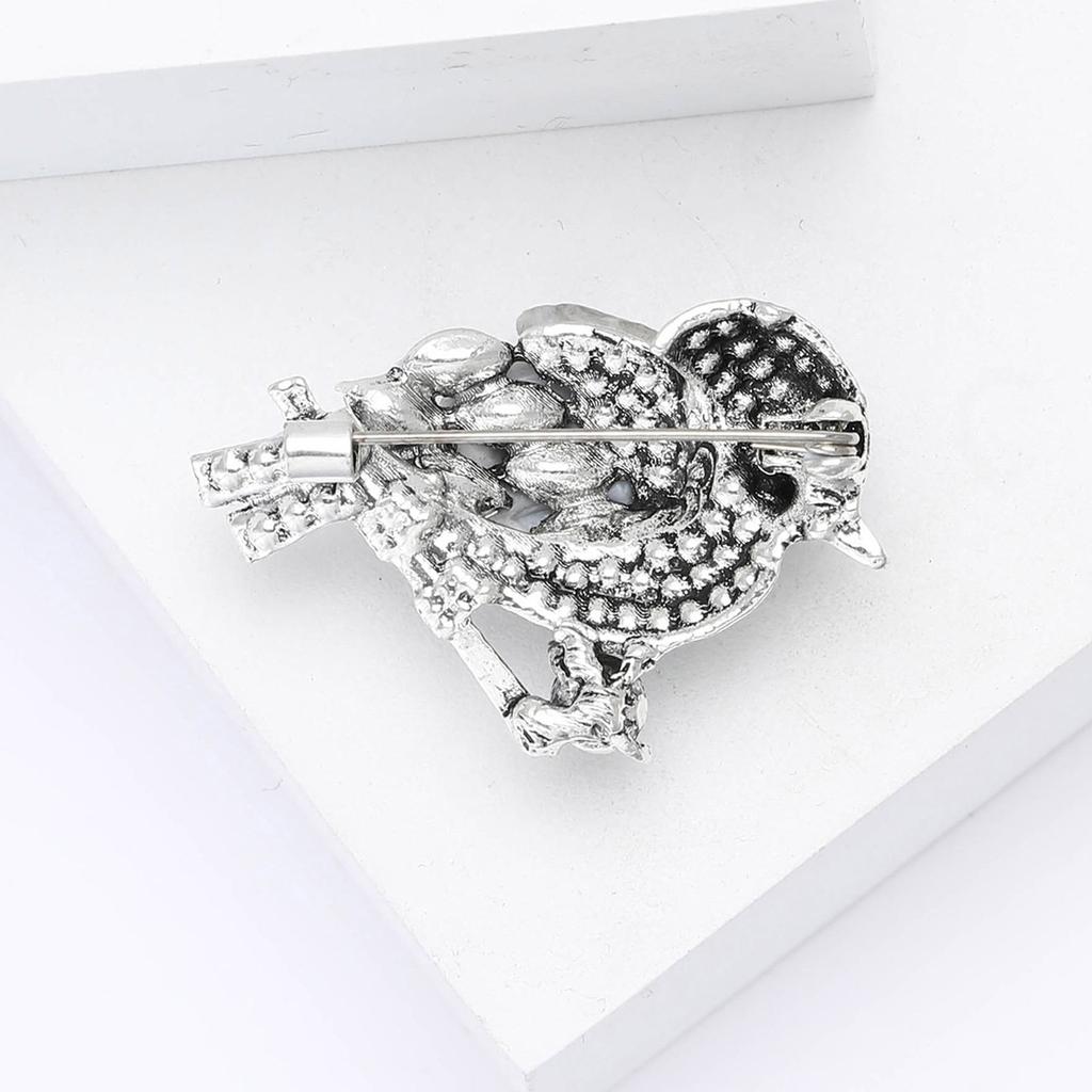 Sparkling Rhinestone Bird Brooches Vintage Alloy Animal Pins Banquet Party Accessories Suitable for Women and Men