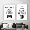 Nordic Style Black White Gamer Quotes Canvas Painting Posters and Prints Wall Art Pictures for Living Room Decoration Cuadros