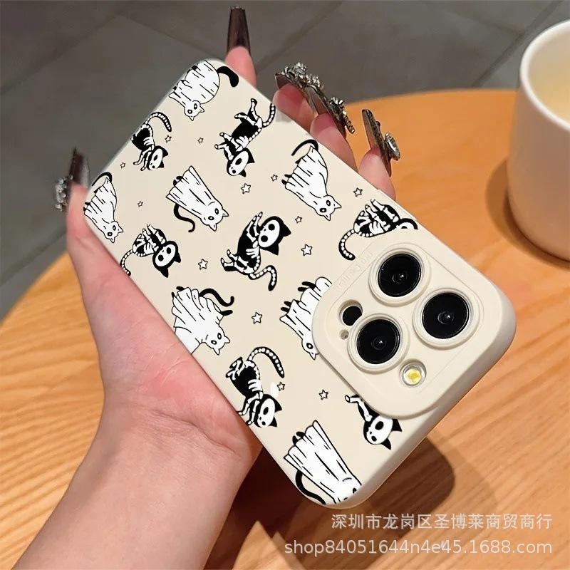 Забавный черный кот для чехла на телефон Apple 15, чехол для iPhone 12 Pro Max 14/13/11/XS Max, глаз-зрачок 16