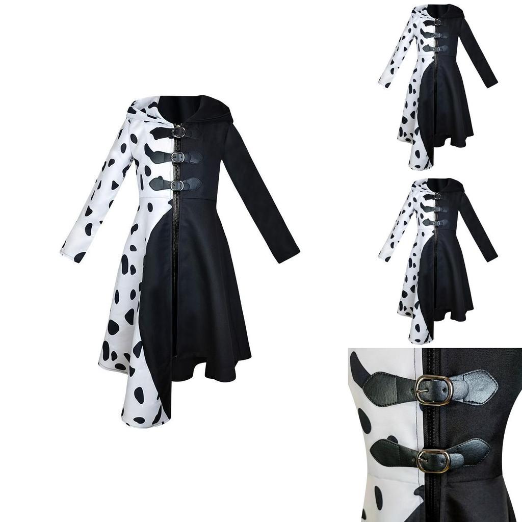 Cosplay Dress Inspired By 101 Dalmatians Black And White Witch Cruella De Vil