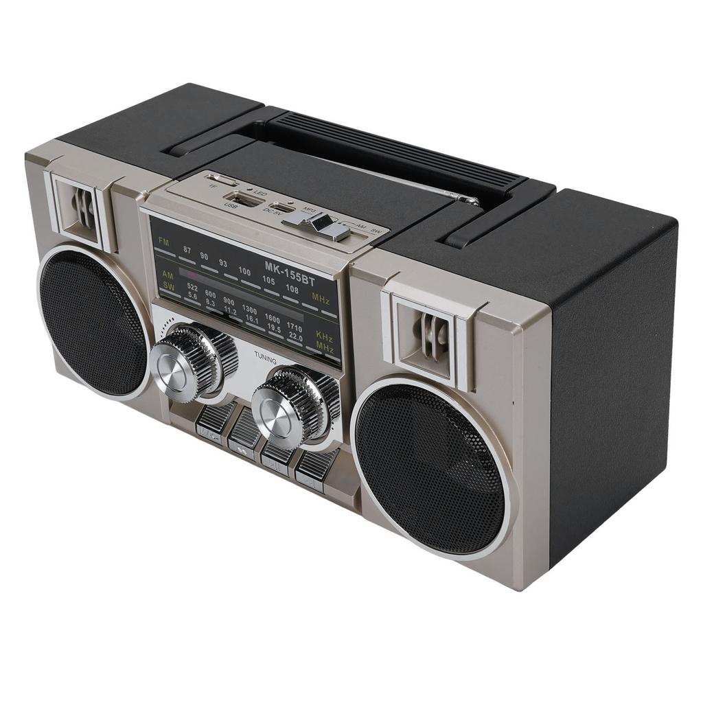 Portable FM AM SW Radio Full Band Clear Sound Quality Radio with RGB Speaker for Garden Bathroom