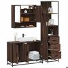 VidaXL Ensemble De Meubles De Salle De Bain 3 Pcs Chêne Marron, Armoire De Rangement, Armoire De Bain, Meuble De Toilette 3301164