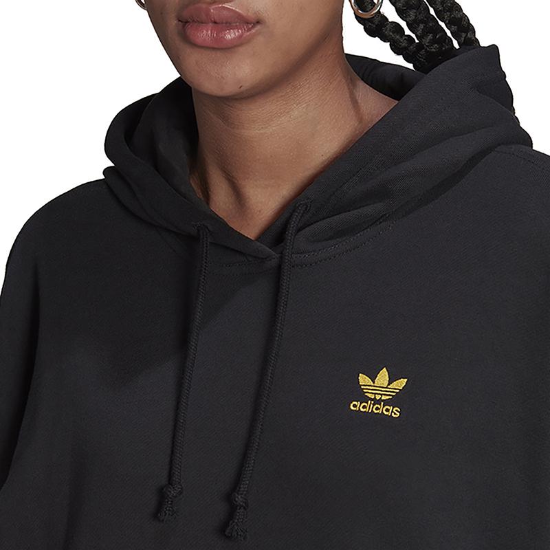 adidas Оригинальная спортивная толстовка с капюшоном Marimekko, свободного кроя, с вышитым логотипом, женская, черная H20415
