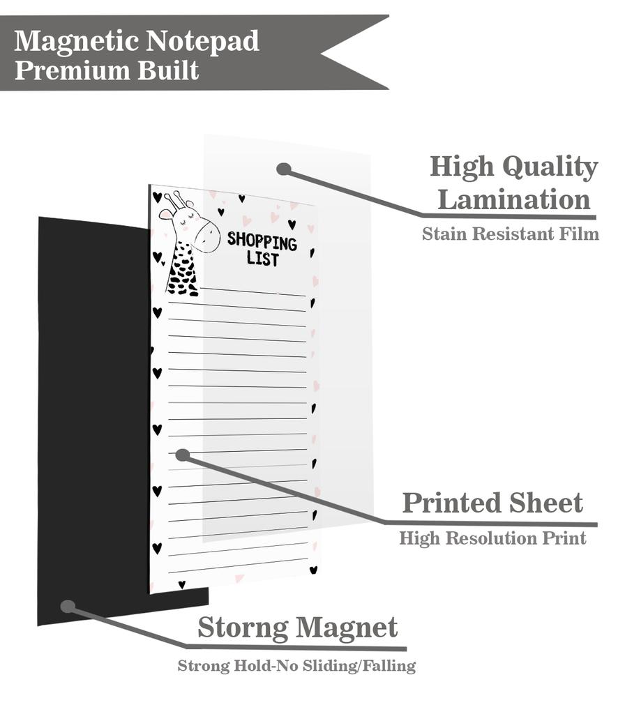 Inkdotpot Упаковка из 6 забавных магнитных списков для сухого стирания на холодильнике, протирание без пятен, быстрые заметки, доска для покупок и список продуктов на холодильник
