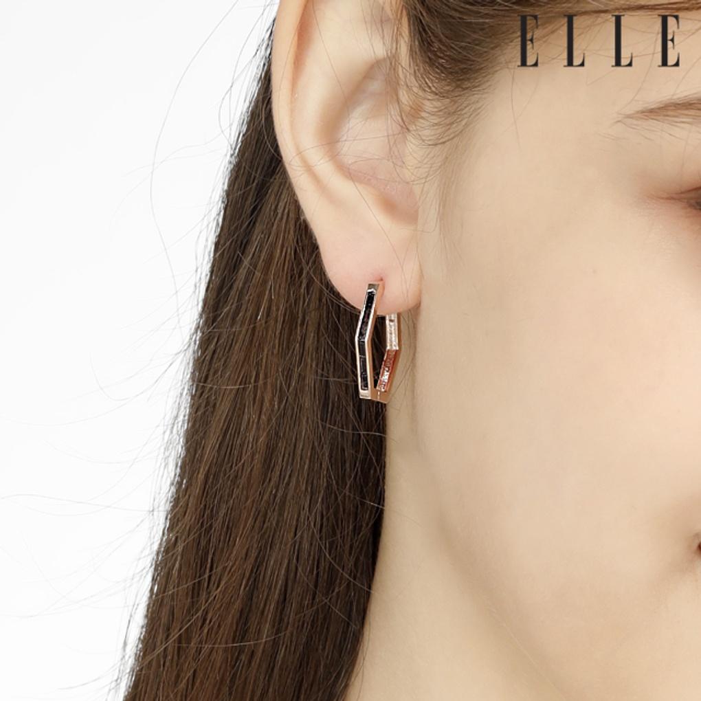 Базовые шестигранные серьги 14K с застежкой-щелчком (Золотая булавка) ELGPEE284