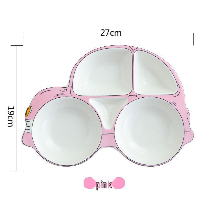 Ceramic Kids' Divided Plate - Cute Dish for Kindergarten Meals & Snacks