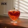 Exquisite Glassware for Parties Heart Shaped Wine Bottle with Airtight Stopper, Elegant Crystal Texture Liquor Glass Carafe Fruit
