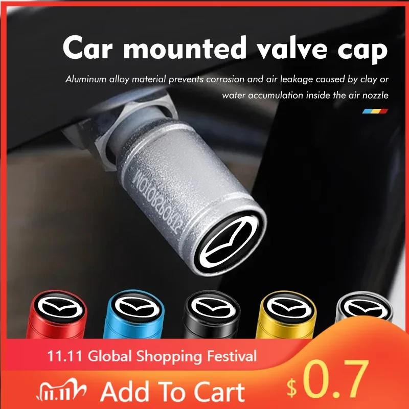 2025 Hot 4pcs Car Tire Valve Cap Tyre Stem Cover Air Dust Tire Wheel Rim For Mazda 6 3 5 2 CX5 CX7 323 Demio Axela Atenza CX9 MX