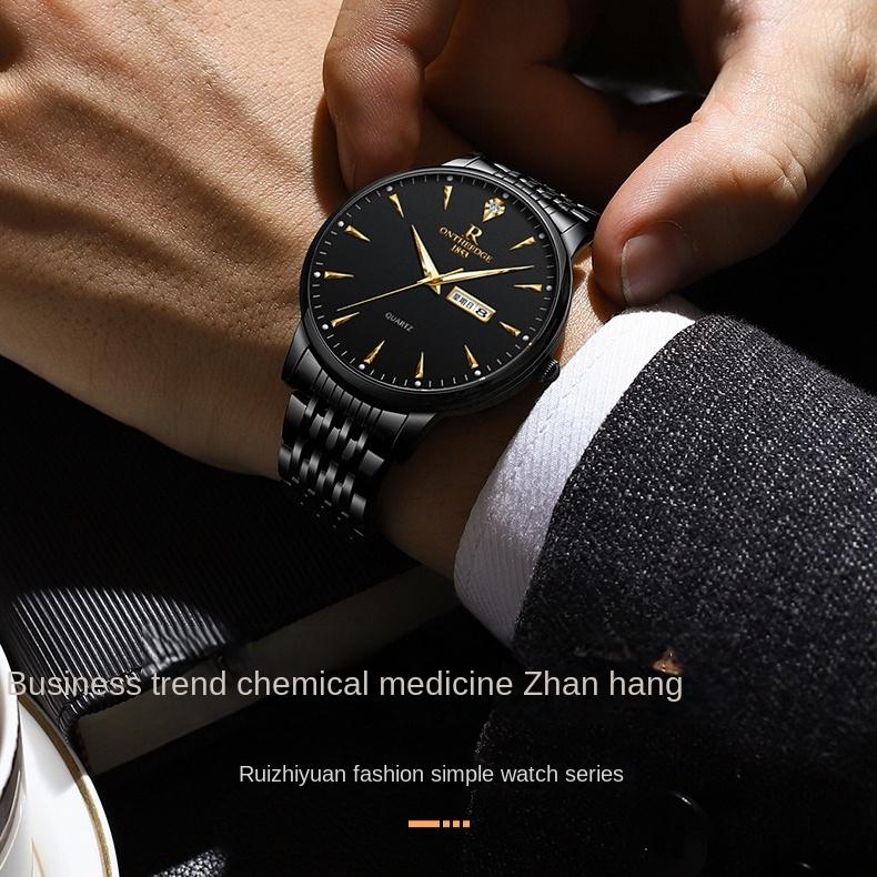 ONTHEEDGE Мужские деловые часы Светящиеся в темноте водонепроницаемые немеханические часы