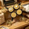 Calming Keychain Keys Finger Button Anti-Stress Toys Rabbit Cake Heart Waffles Funny Decompression Gifts For Children Adults