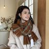 Японские и корейские клетчатые шарфы Женские клетчатые шарфы Теплые шарфы