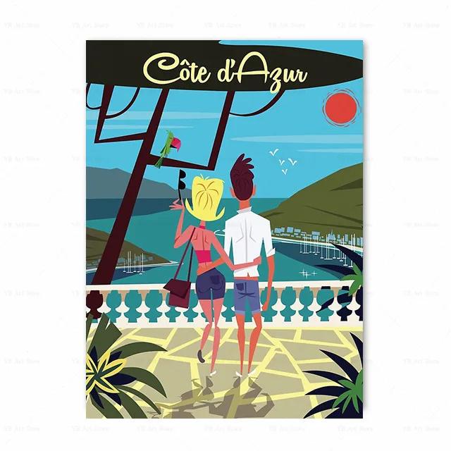 Франция Париж Прованс Амальфи Знаменитый Городской Пейзаж Принт Искусство Холст Постер Для Украшения Гостиной Домашняя Настенная Картина