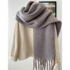 Solid Color Winter Cashmere Scarf Warm Fringed Shawls Wrap Long Tassel Scarves  Girls