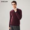 Zhaojun Men's Business Casual 100% Cashmere Round Neck Sweater