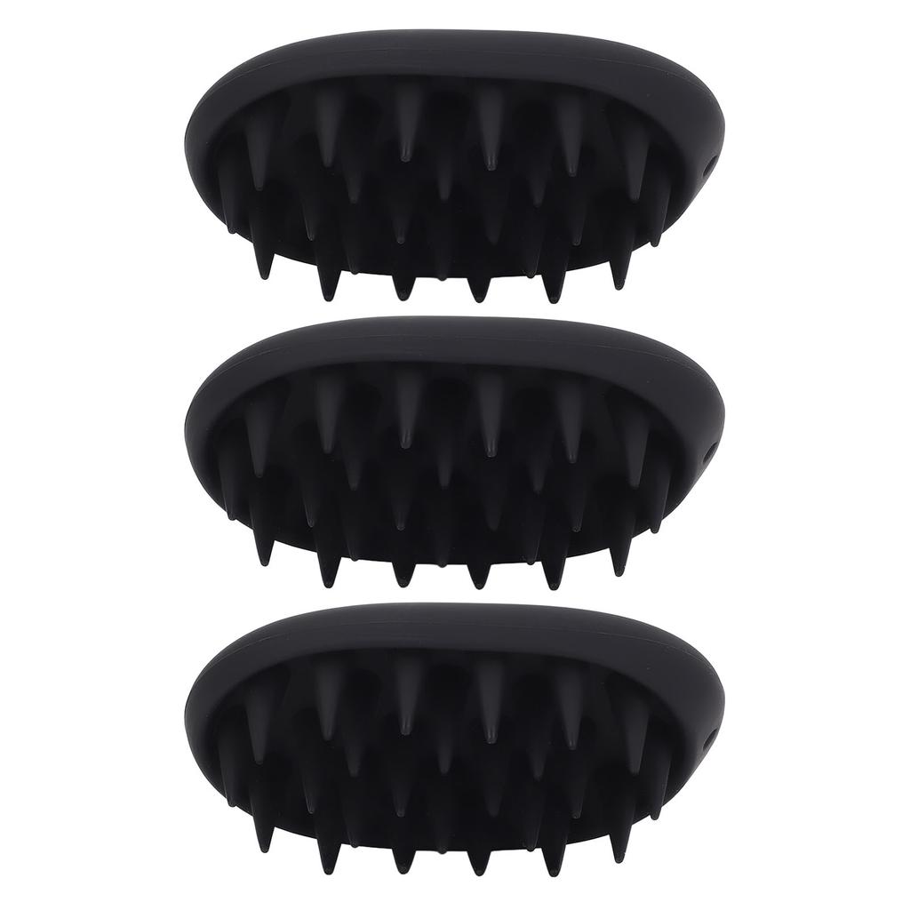 3 Pcs Silicone Scalp Massager Hair Scrubber Shampoo Brush Hair Washing Brush for Wet Dry Hair