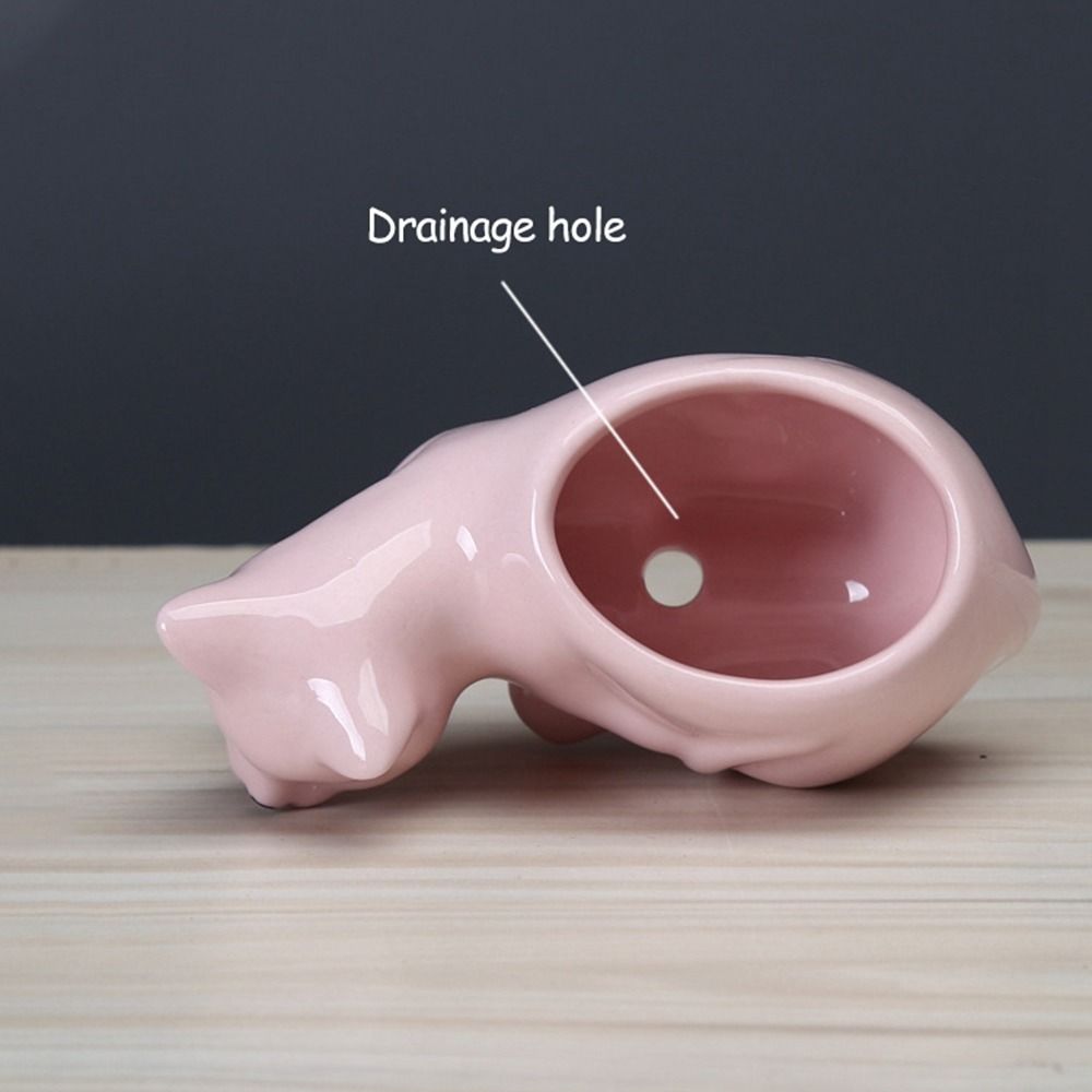 With Tray Cat Flower Vase With Drainage Hole Kitten Vase Container Ceramic Flower Pot Bonsai