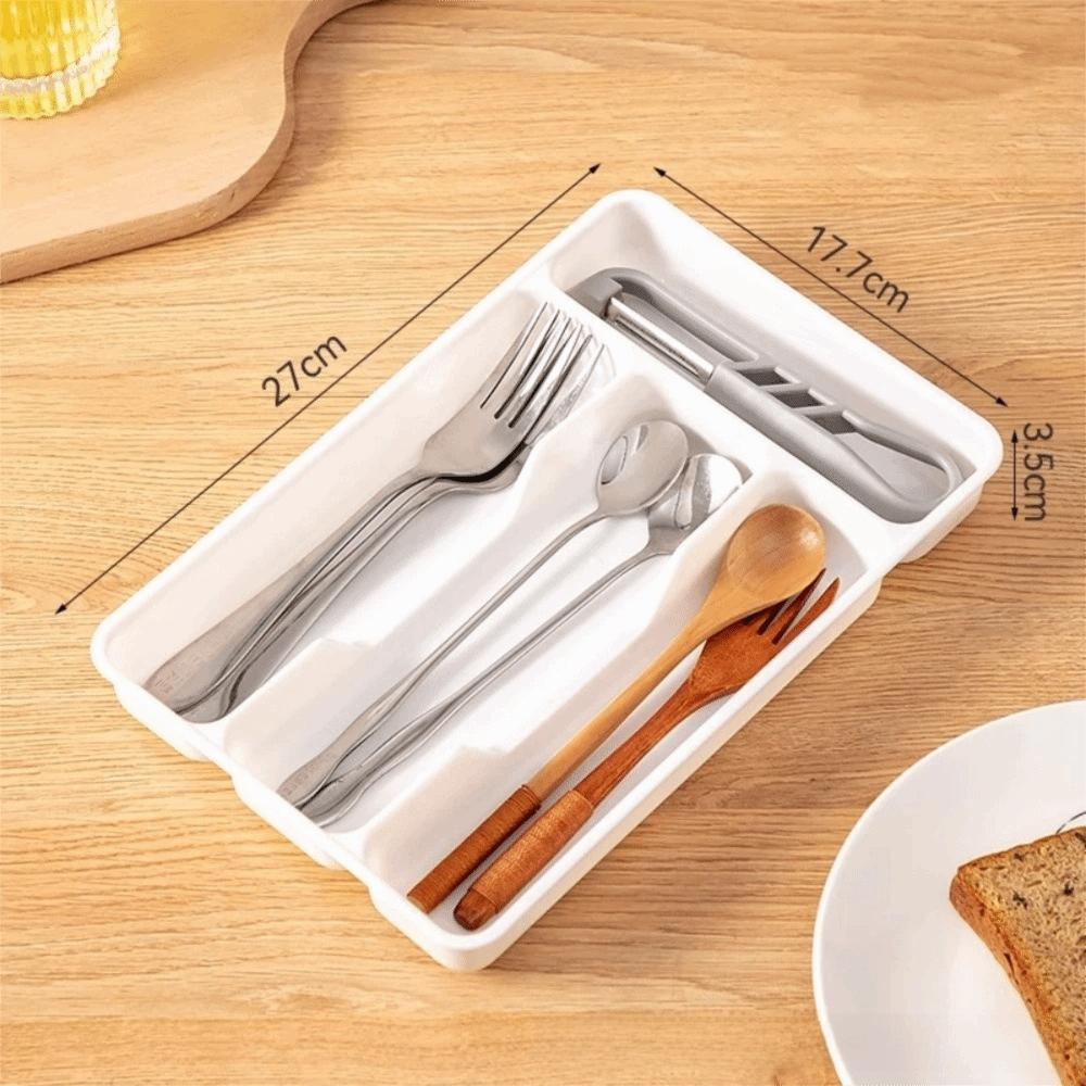 Quality 4/5 Compartments Cutlery Organizer Rectangle Easy Clean Spoon Fork Separation Box Utensil Tray Kitchen