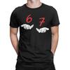 Leisure Six Seven 6 7 Meme Funny Hands T-Shirt Men O Neck Cotton T Shirts Gen-Alpha Slang Short Sleeve Tees Printing merchandise