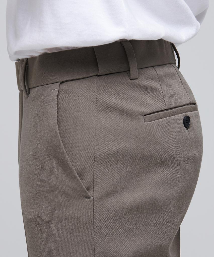 MUSINSA STANDARD Skinny Hidden Elastic Waist Crop Slacks [Dusty Beige]