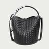 Braided Cowhide Bucket Bag Women's Crossbody Bag Large Capacity Premium Sense Basket Tote Women's Commuter Shoulder Bag