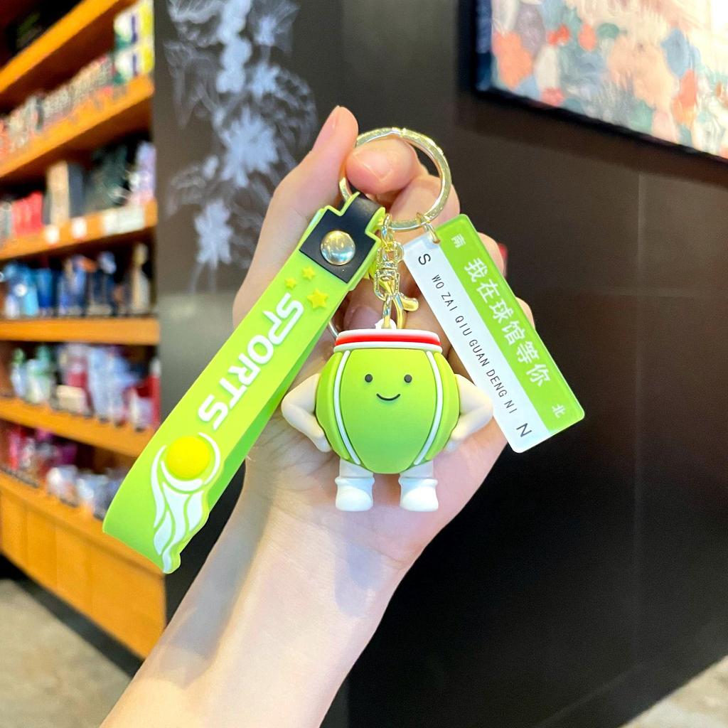 3D Спортивный кулон-брелок - Креативный мультяшный футбольный и баскетбольный аксессуар для ключей для автомобиля или школьного рюкзака