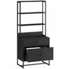 Filing Cabinet with Drawers, Lockable Storage Cabinet with Bookshelf for A4, Letter and Legal Formats, Black