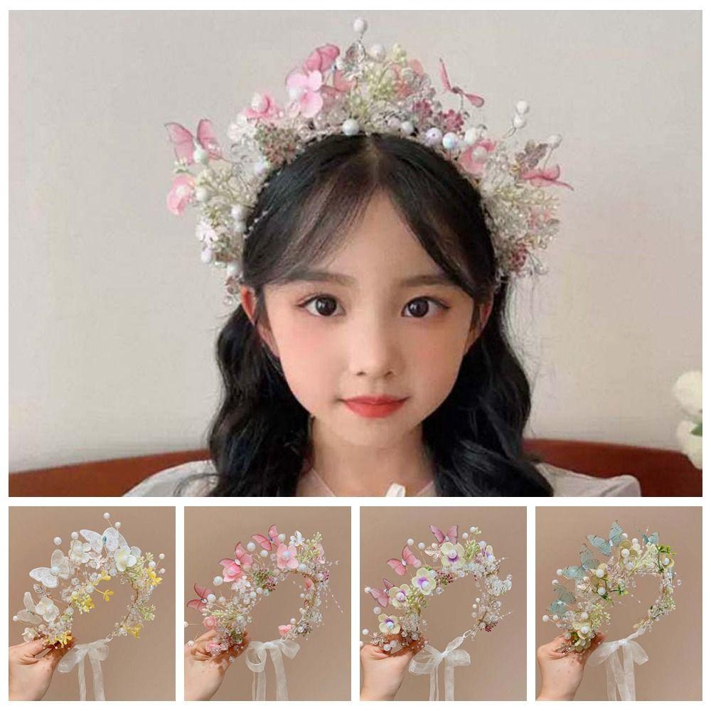 Bohemia Style Girls Garland Simulation Flower Wreath Headband Elegant Flower Headdress Party