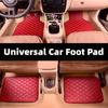 4pcs Universal Leather Car Floor Mat Car-Styling Interior Accessories Mat Floor Carpet Floor Liner Waterproof Foot Pad