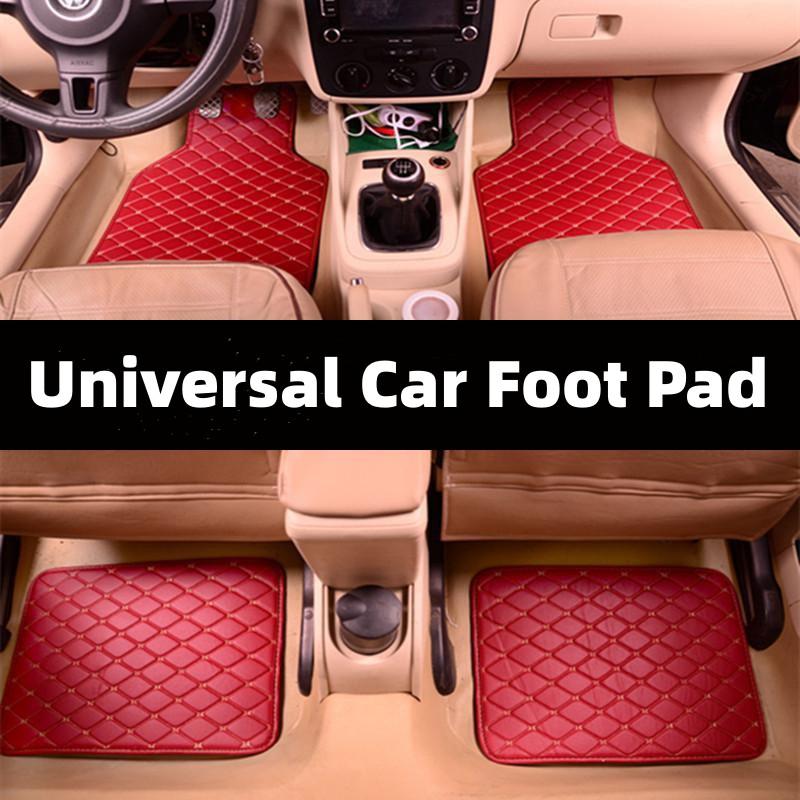 4pcs Universal Leather Car Floor Mat Car-Styling Interior Accessories Mat Floor Carpet Floor Liner Waterproof Foot Pad