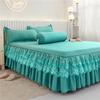 2024 New Luxury Lace Bed Skirt Mattress Cover 3PCS Bed Sheet With 2 Pillowcases Bedspread Fitted Sheet Bedding Set