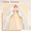 50cm Arm Warmers Hand Warmer for Women Long Fingerless Gloves Autumn Winter Thickened Mitten Knitted Arm Sleeve+Thumb Hole