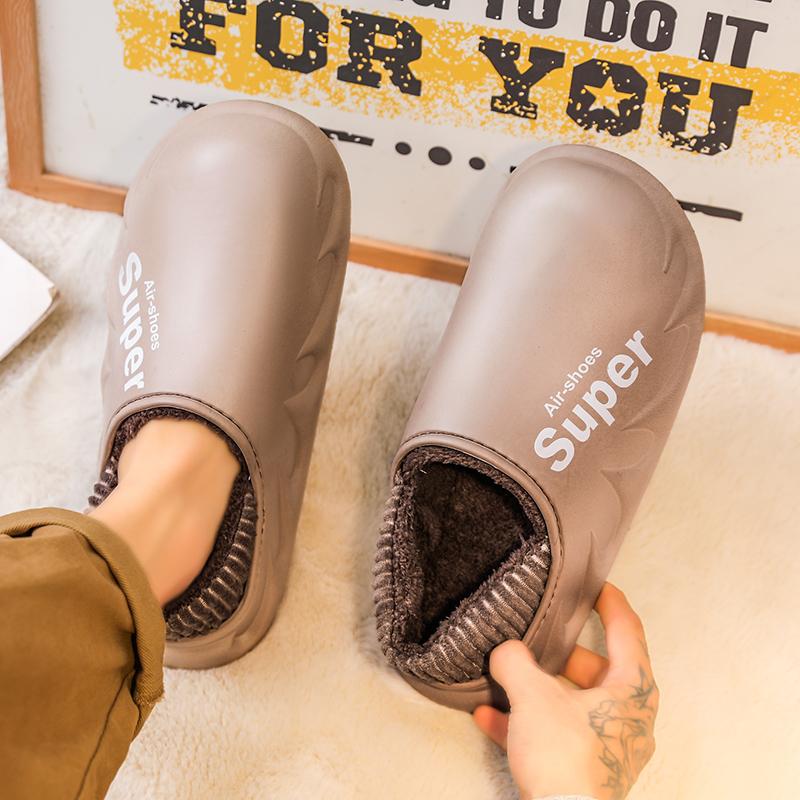 Большой размер 4849 Зимние мужские тапочки Теплые меховые домашние тапочки для мужчин Плюшевые домашние хлопковые туфли Женская одежда Шлепанцы Новинка