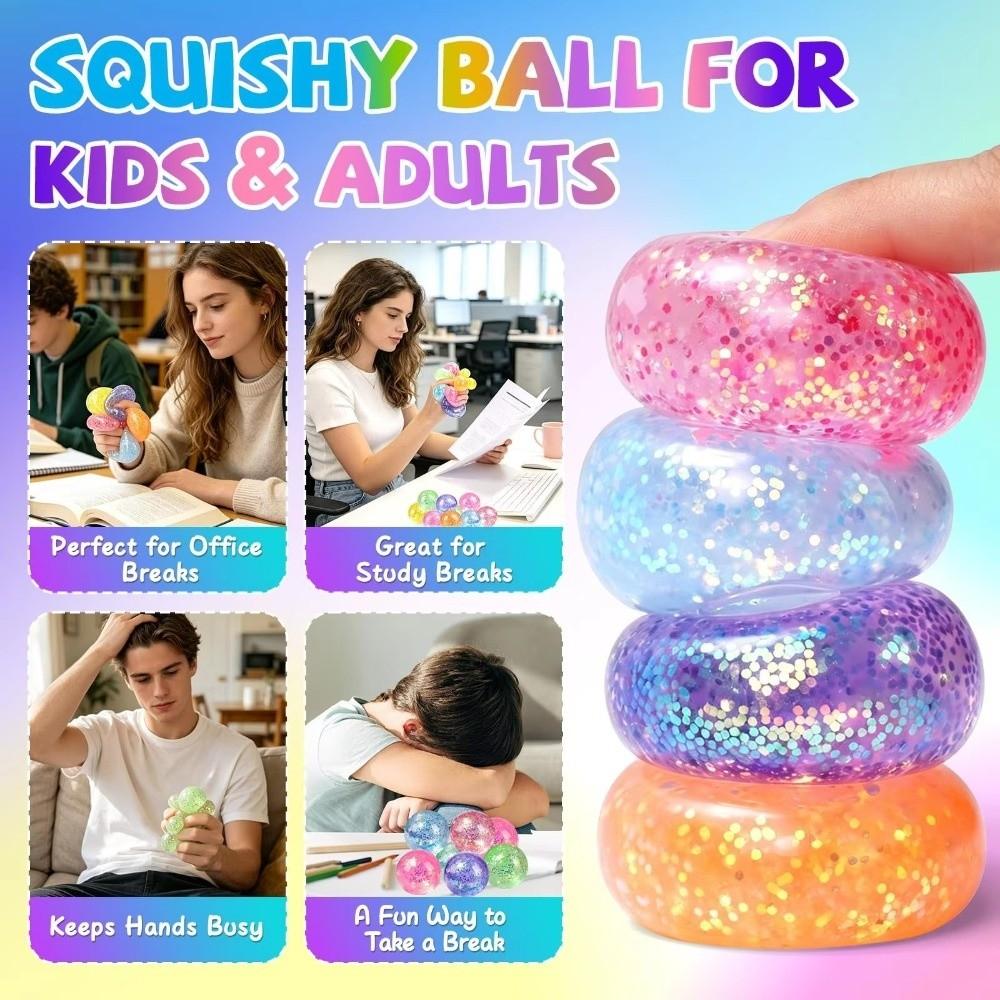 Slow Rebound Maltose Squishy Ball Glitter Squeezable Toy Sensory Toy Fidget Squishy Toy  Adults