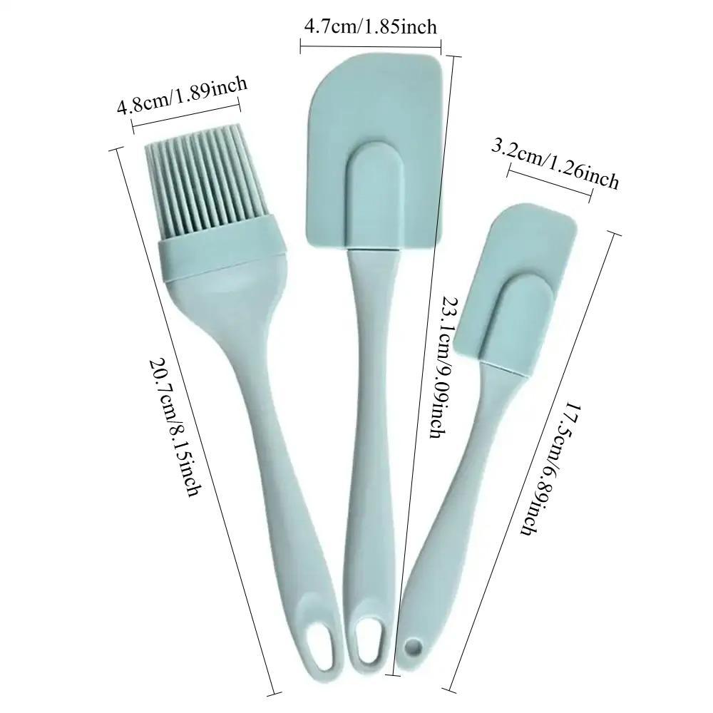 Split-type Silicone Cream Scraper, Bread Cake Butter Spatula Mixer Oil Brush with PP Handle, Cake Spatula Kitchen Baking Tool.