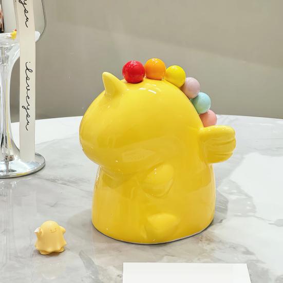 Вилка для фруктов с банкой для хранения, десертные вилки из нержавеющей стали, вилки для салатов, керамические столовые приборы, милые украшения для стола для дома, кафе, ресторана