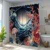 1pc Ocean Scenery Shower Curtain, Vibrant Underwater World Theme with Jellyfish and Coral Pattern, Polyester Fabric, Includes