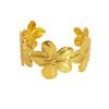 Copper Plated 24k Real Gold Exaggerated Wide Version Flower Opening Bracelet Arm Ring Accessories 888