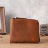 Натуральная кожа Кожа Crazy Horse Простая ретро-книжка Кошелек для монет и карт Мужской и женский