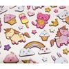 Reusable Stickers - 3D Relief - Unicorns - Gold Glitter