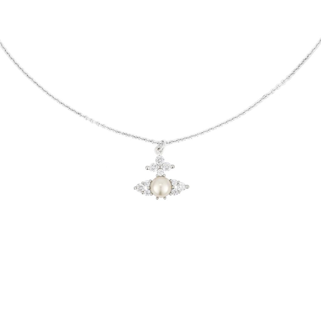 Vivienne Westwood Feodora Pendant Platinum/White Women Jewelry Silver 630203EP-02P373